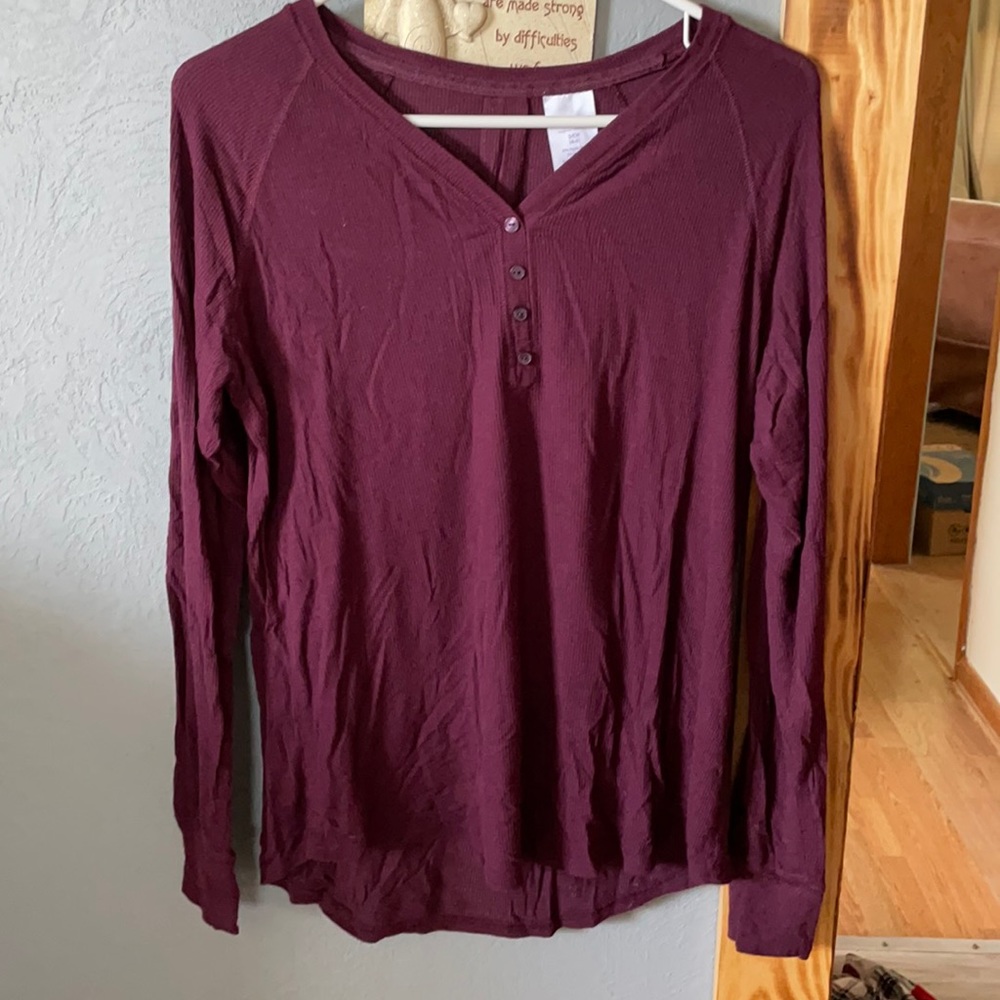 Purple long sleeve shirt